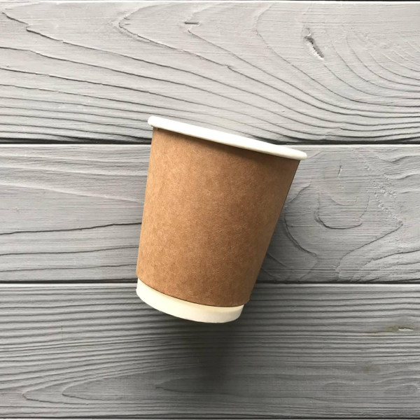 Стакан двошаровий Крафт 250 мл TDWK250 (20шт/уп|600шт/ящ) 80мм