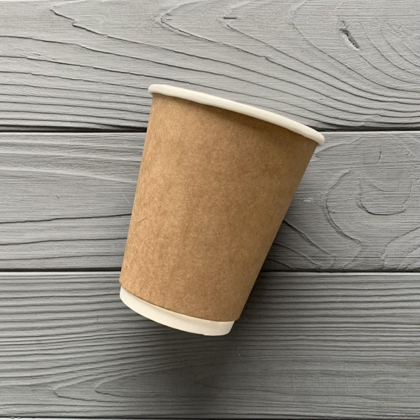 Стакан двухслойный Крафт 350 мл TDWK350 (20шт/уп|500шт/ящ) 91мм