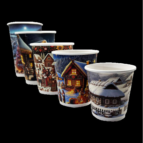 FCDW275NN Double wall стакан Новорічна ніч 275 мл (двошаровий) 25шт/уп 80мм FC