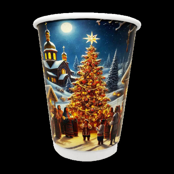 FCDW400NN Double wall стакан Новорічна ніч 400 мл (двошаровий) 25шт/уп 91мм FC