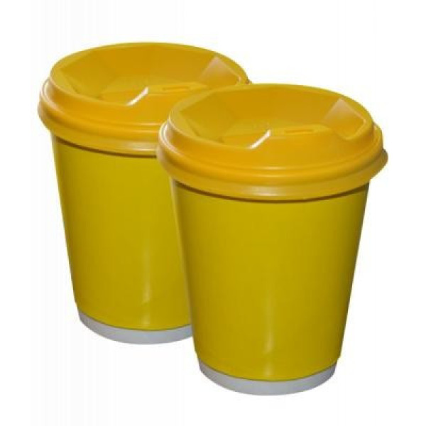 Стакан жовтий 450 мл двошаровий