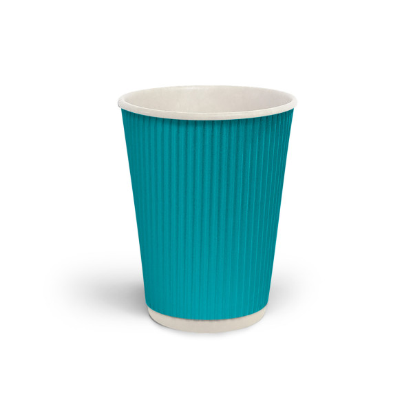 Стакан гофрированный 110 мл Бирюзовый (белая основа)
