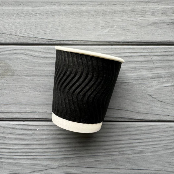 Стакан гофрований Чорний 110мл (35шт/уп|36уп/ящ) UMGB110-35(UMGB110-35)