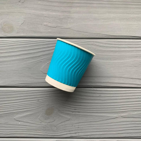 Стакан гофра 110мл Бирюзовый (25шт/уп|1750шт/ящ) 60мм