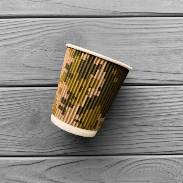 Стакан гофрированный "Пиксель" 180мл (30шт/уп|1200шт/ящ) СГП180