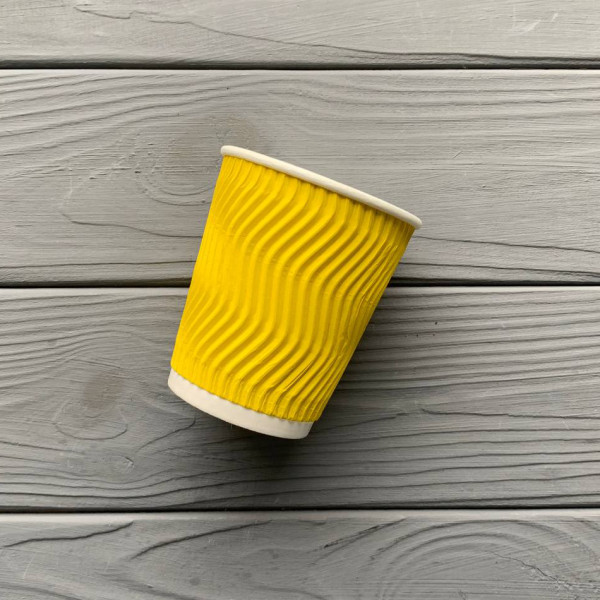 Стакан гофрований жовтий 175мл TGY175  (20шт/уп| 900шт/ящ) 70мм