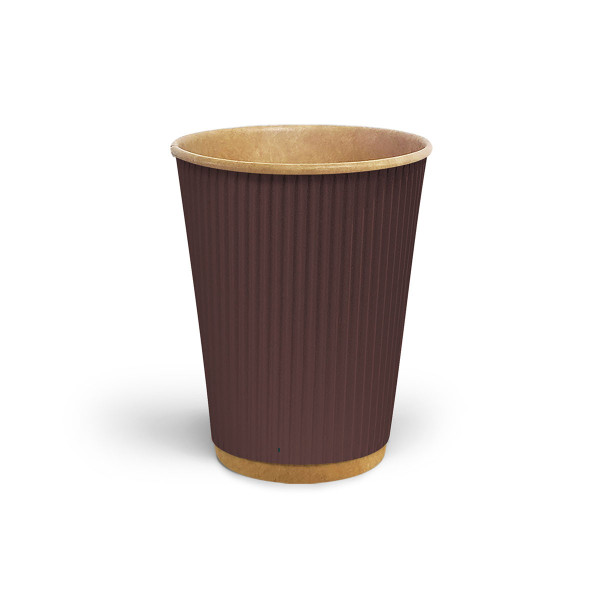 Стакан гофрований 185мл Коричневий (крафт основа)