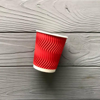 Стакан гофрований червоний 175 мл TGR175 (20шт/уп|900шт/ящ) 70мм