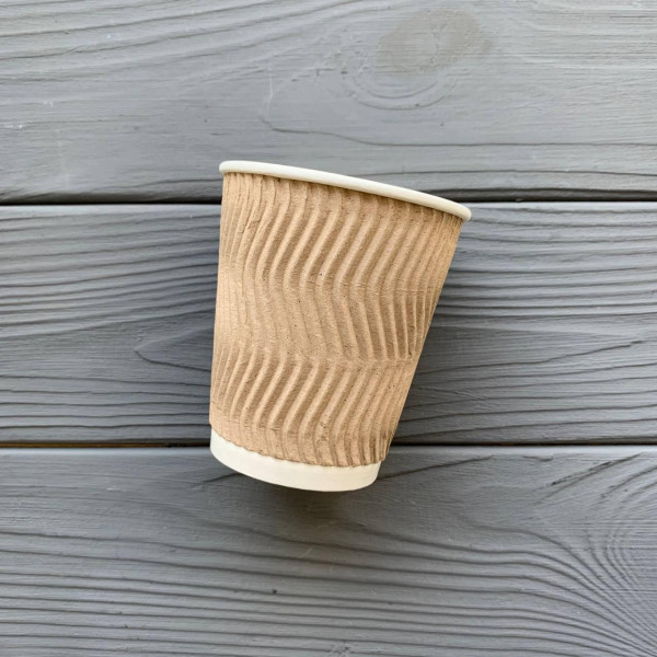 Стакан гофрированный крафт 175 мл TGK175 (20шт/уп|900шт/ящ) 70мм