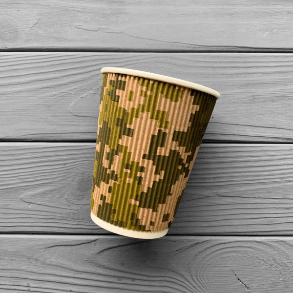 Стакан гофрований "Піксель" 350мл (30шт/уп|720шт/ящ) СГП350