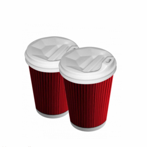 Стакан гофр. 350 мл червоний SC (25шт/уп|400шт/ящ)