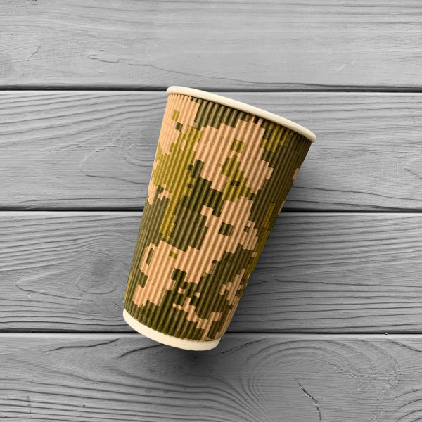 Стакан гофрований "Піксель" 450мл (25шт/уп|600шт/ящ) СГП450