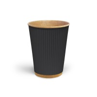 Стакан гофрированный 500 мл Черный (крафт основа)
