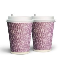 Гофростакан 500 мл Снежинка розовая
