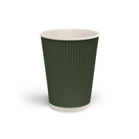 Стакан гофрований 500мл Оливковий (біла основа) FC(FC500olive)