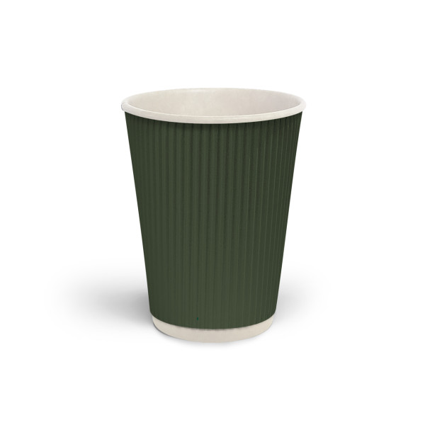Стакан гофрований 500мл Оливковий (біла основа) FC(FC500olive)