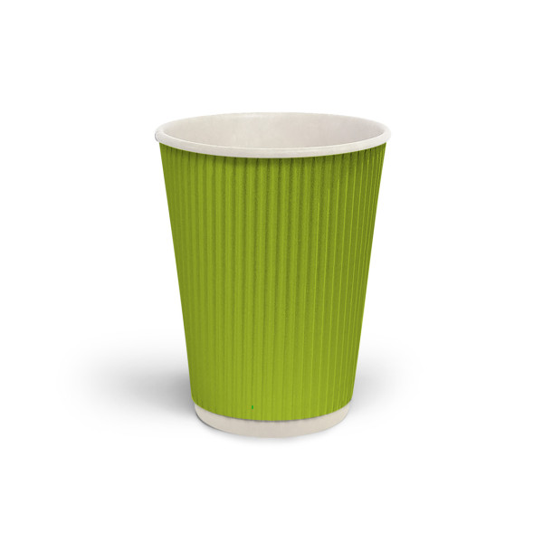 Стакан гофрированный 275 мл Лайм (белая основа)

