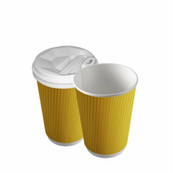 Стакан гофрированный 250 мл Желтый
