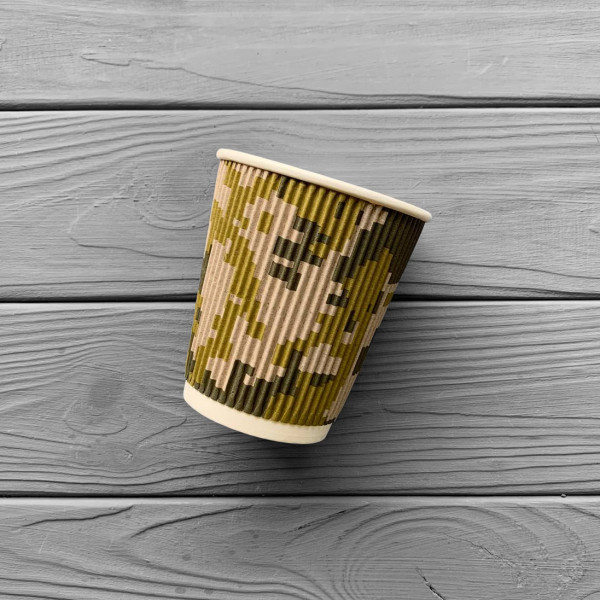 Стакан гофрований "Піксель" 250мл (30шт/уп|840шт/ящ) СГП250