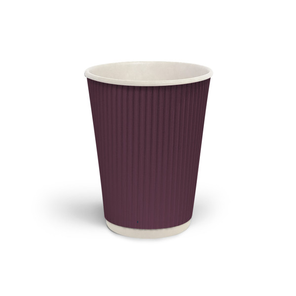 Стакан гофрований 275 мл Бургунді (біла основа)