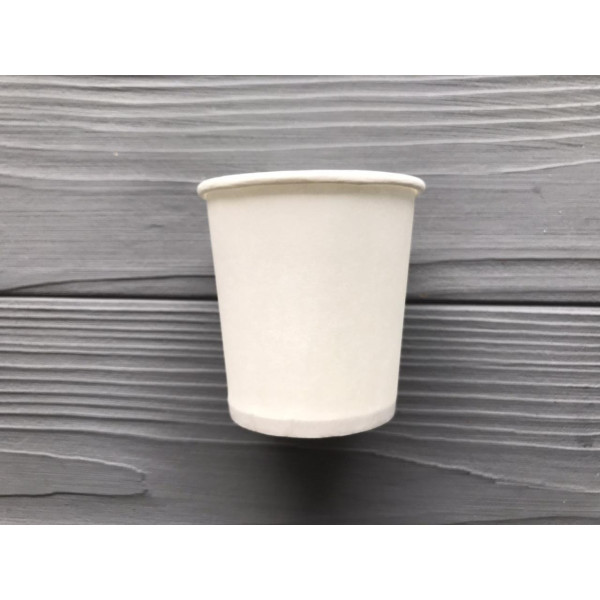 Стакан білий одношаровий 110мл KV (4200шт/ящ)