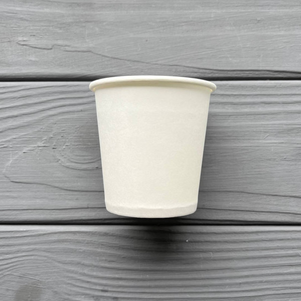 Стакан одношаровий білий 110мл T110W (50шт/уп|4200шт/ящ)