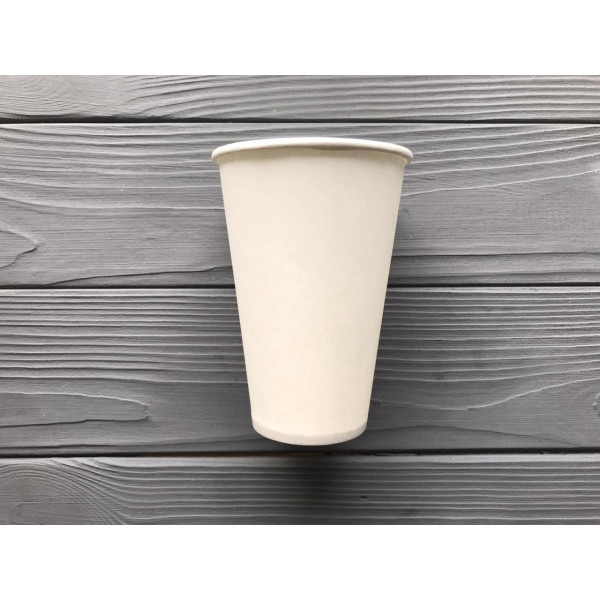 Стакан белый однослойный 340мл KV 80мм (2000шт/ящ)
