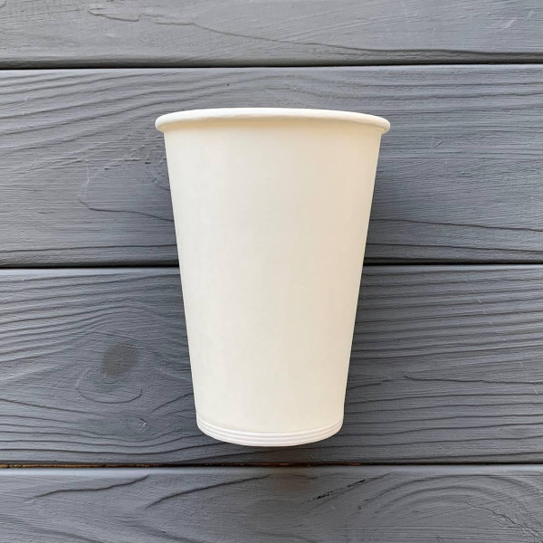 Стакан белый однослойный 420мл KV 88мм (1500шт/ящ)
