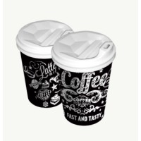 Стакан 250 мл "Fast & Tasty" чорний (преміум-щільність)