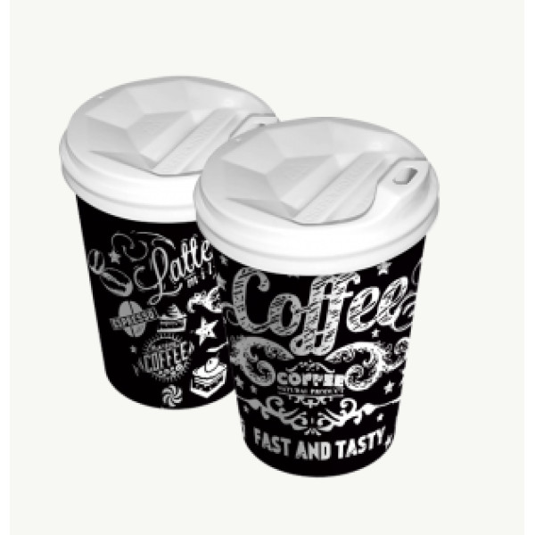 Стакан 250 мл "Fast & Tasty" чорний (преміум-щільність)