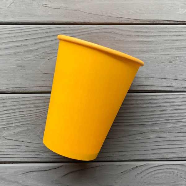Стакан однослойный Total Yellow 340 мл TTY340 (50шт/уп|2000шт/ящ)