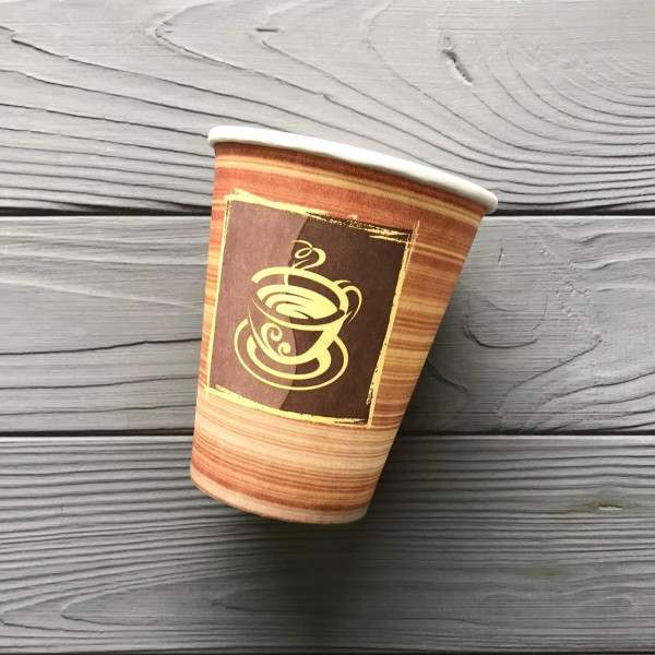 Стакан одношаровий Hot Coffee 400 мл T400H (50шт/уп|1000шт/ящ) 91мм