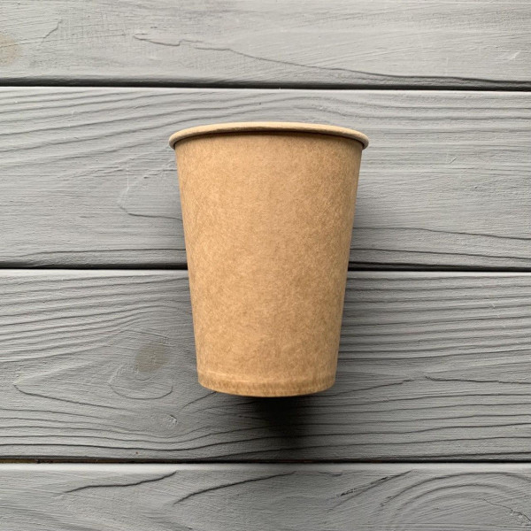 Стакан одношаровий крафт 250мл T250K (50шт/уп|2400шт/ящ) 75мм