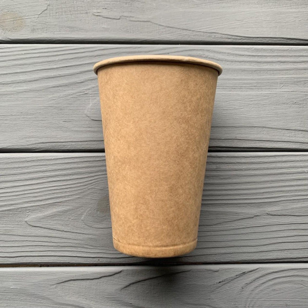 Стакан одношаровий крафт 340мл T340K (50шт/уп|2000шт/ящ) 80мм