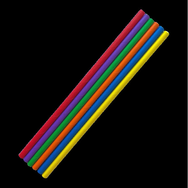 Трубочка паперова кольорова. D6-195мм (100шт/уп) ТПК6