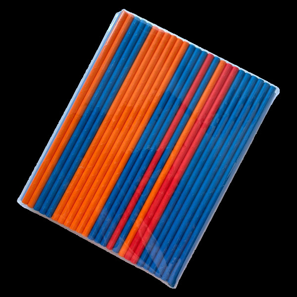 Трубочка паперова кольорова. D6-195мм (100шт/уп) ТПК6