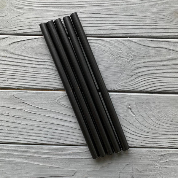 Трубочка 10мм Чорна BUBBLE TEA Рівна 21см (250шт/уп 16уп\ящ)