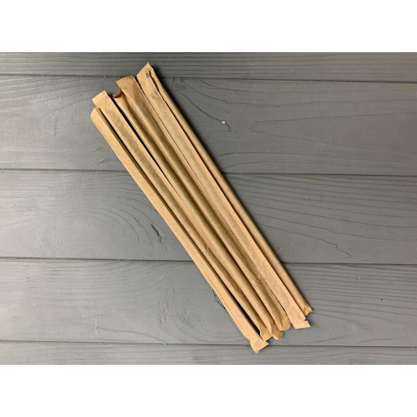 Трубочка в индивидуальной упаковке крафт ровная черная 400 шт.