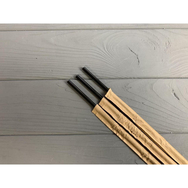 Трубочка в индивидуальной упаковке крафт, черная гофра 400 шт