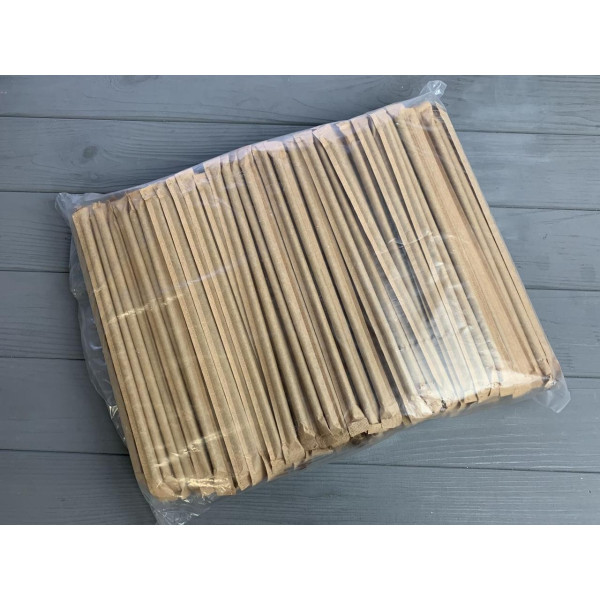 Трубочка в индивидуальной упаковке крафт, фрешка, черная 300 шт
