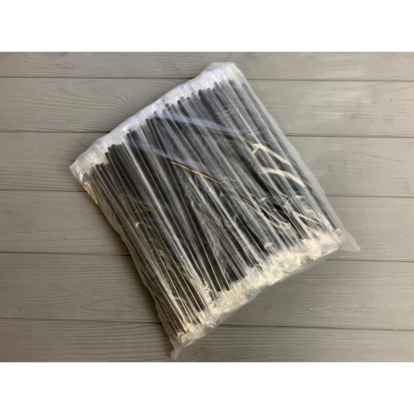 Трубочка в индивидуальной упаковке ровная, пленка, черная 200 шт.