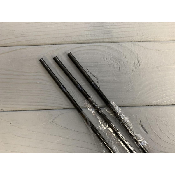 Трубочка в индивидуальной упаковке, пленка, черная гофра 200 шт