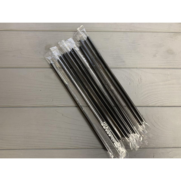 Трубочка в индивидуальной упаковке, пленка, черная гофра 200 шт