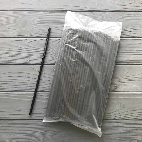 Трубочка Артистик чорна (довга гофра) (100шт/уп)