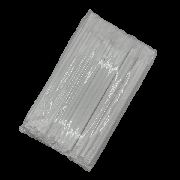 Трубочка паперова біла в інд.уп. D8-195мм (100шт/уп) ТПБІ8