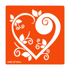 Трафарет для био-тату Сердечко c046-24*24см, размер 24х24см(c046-24*24см)