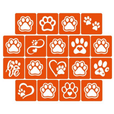 Набор трафаретов для био-тату "Таба лапки" taba_lapki_5x5_18_1(taba_lapki_5x5_18_1)