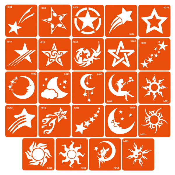Набір трафаретів для біо-тату «H - космос» h-simple_24_1 (h-simple_24_1)