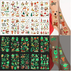 Набор временных тату "Рождество №2" kids-tatto-set10-2-christmass, светящиеся 12 х 7 см  (kids-tatto-set10-2-christ)