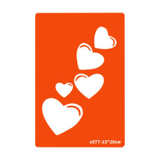 Трафарет для био-тату Сердечко c077-15*20см, размер 15х20см(c077-15*20см)